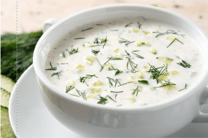 Soupe froide concombre-yaourt & aneth