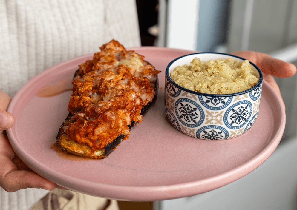 Aubergine farcie et gratinée
